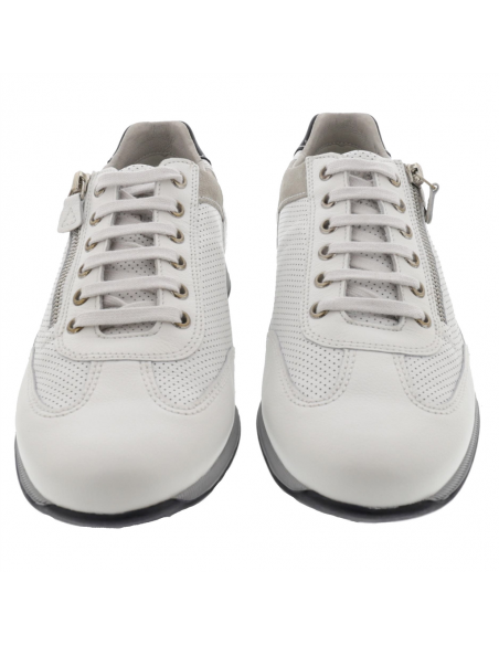 Sneaker LEON Mephisto en cuir blanc (avant)